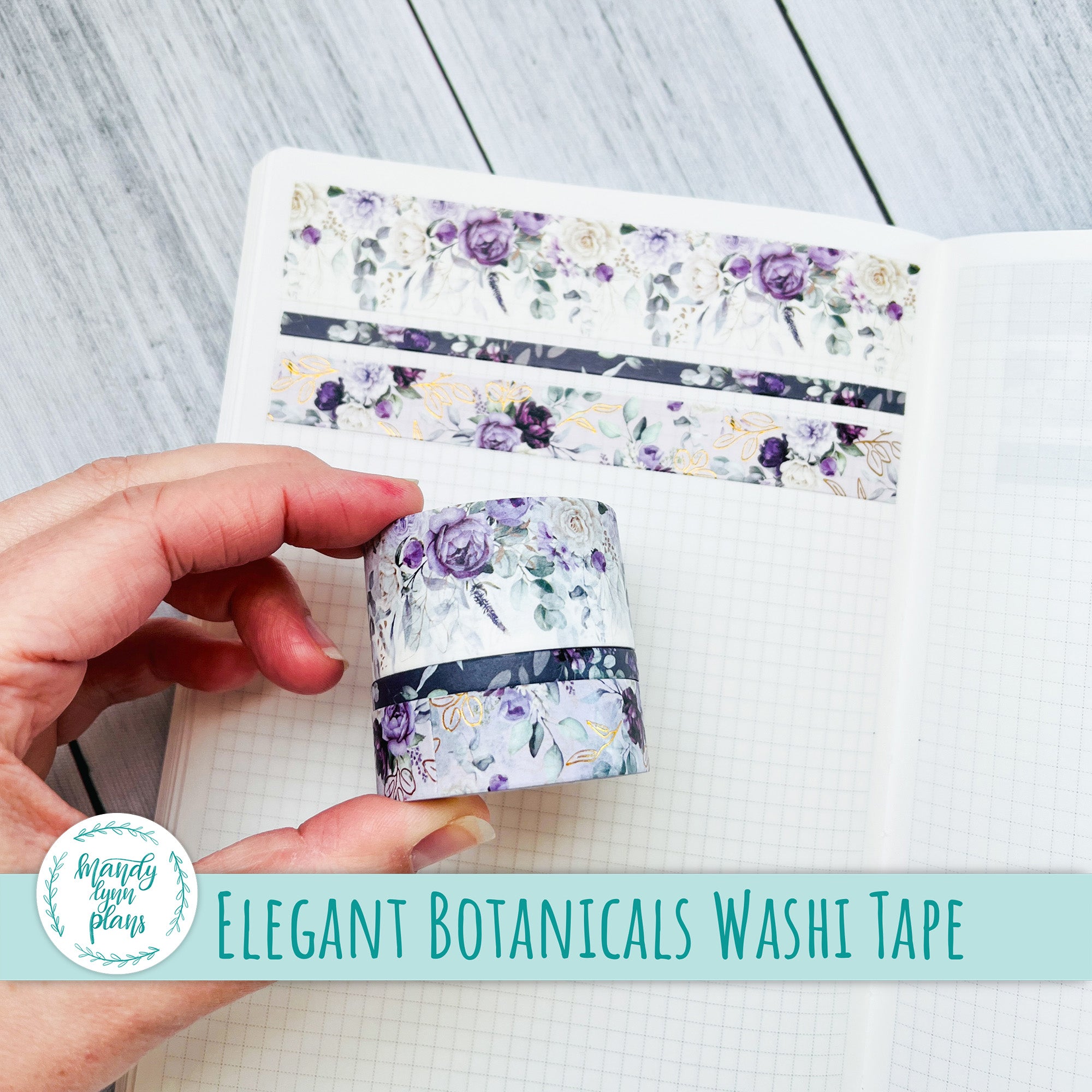Set of 3 Washi Tape || Elegant Botanicals || Gold Foiled – Mandy Lynn Plans