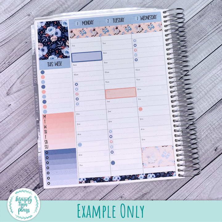 EC Hourly Weekly Kit || Dusty Blue Floral || WK-H-263