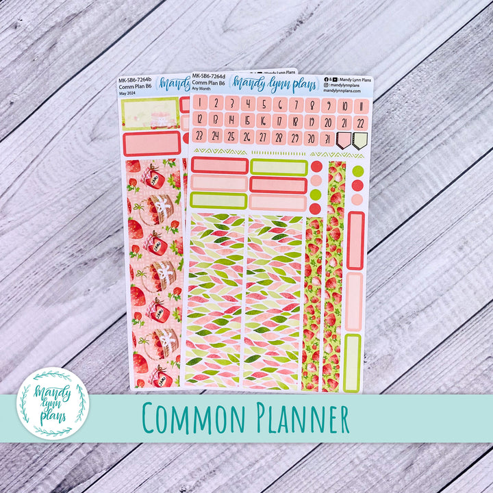 Any Month Common Planner Monthly Kit || Strawberry Patch || 264