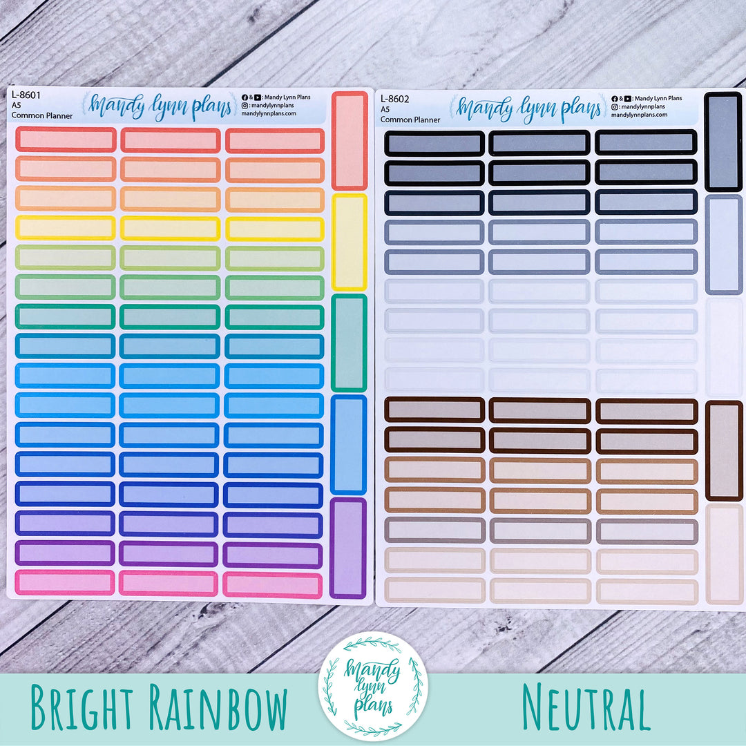 A5 Common Planner || Skinny Labels