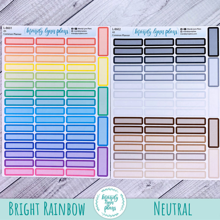 A5 Common Planner || Skinny Labels