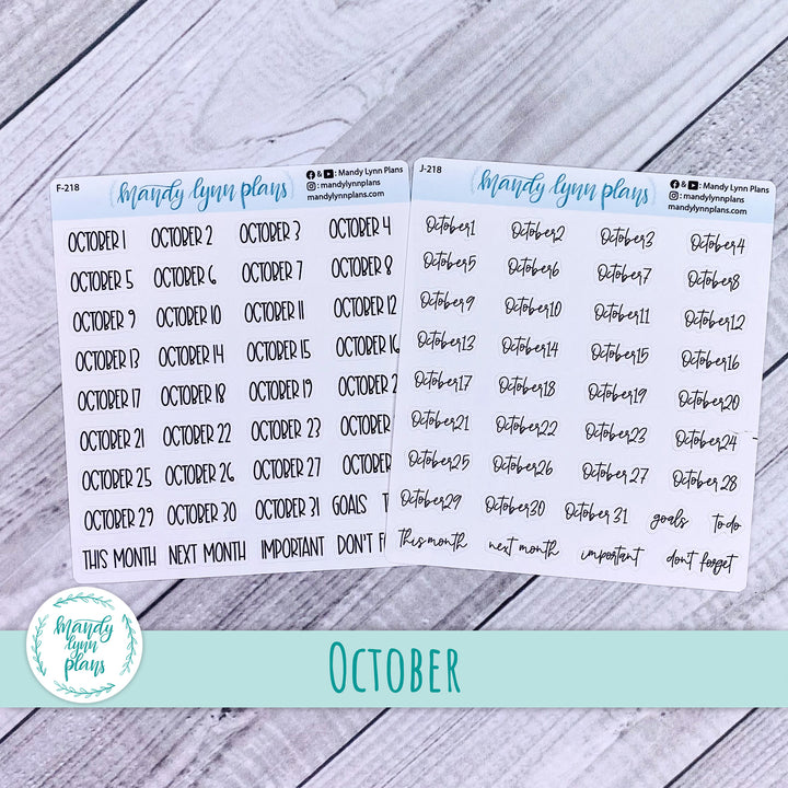 January-December Monthly Date Scripts