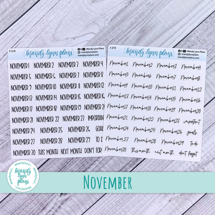 January-December Monthly Date Scripts