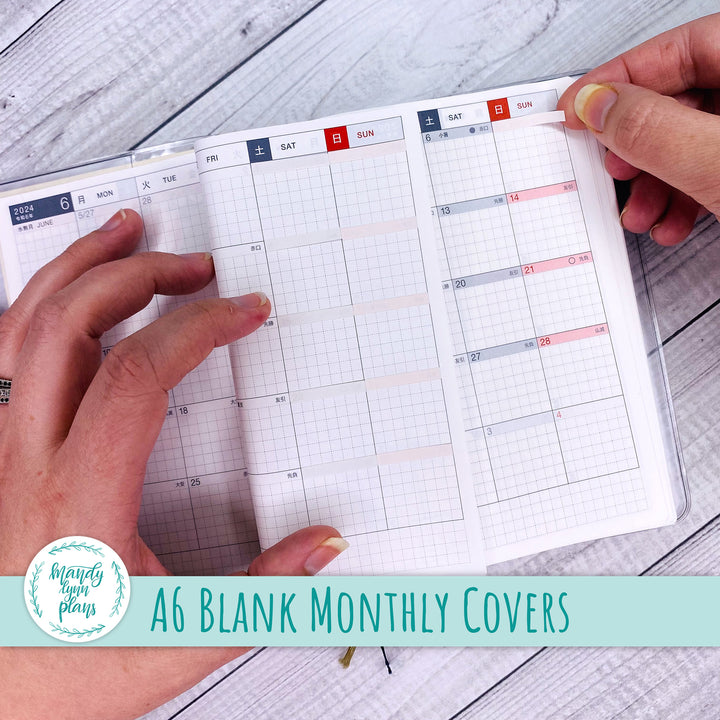 Hobonichi A6 Blank Monthly Cover Strips