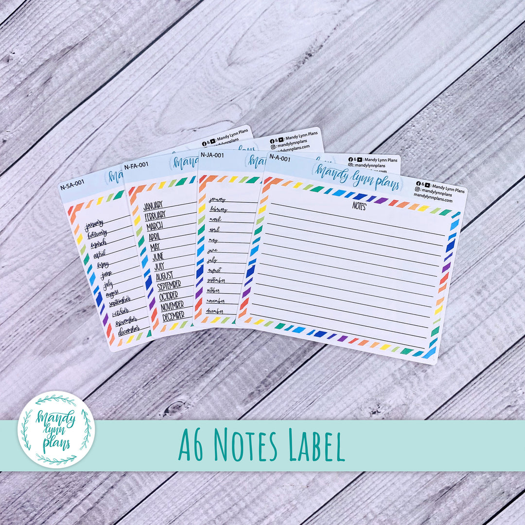 A6 Lined Notes Sticker