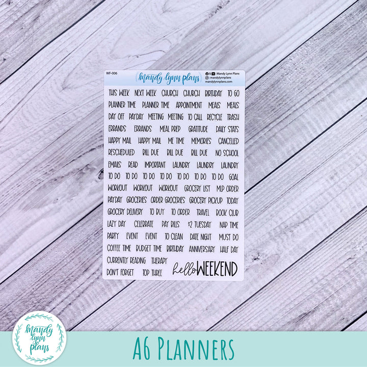 Mixed Weekly Script Sheets