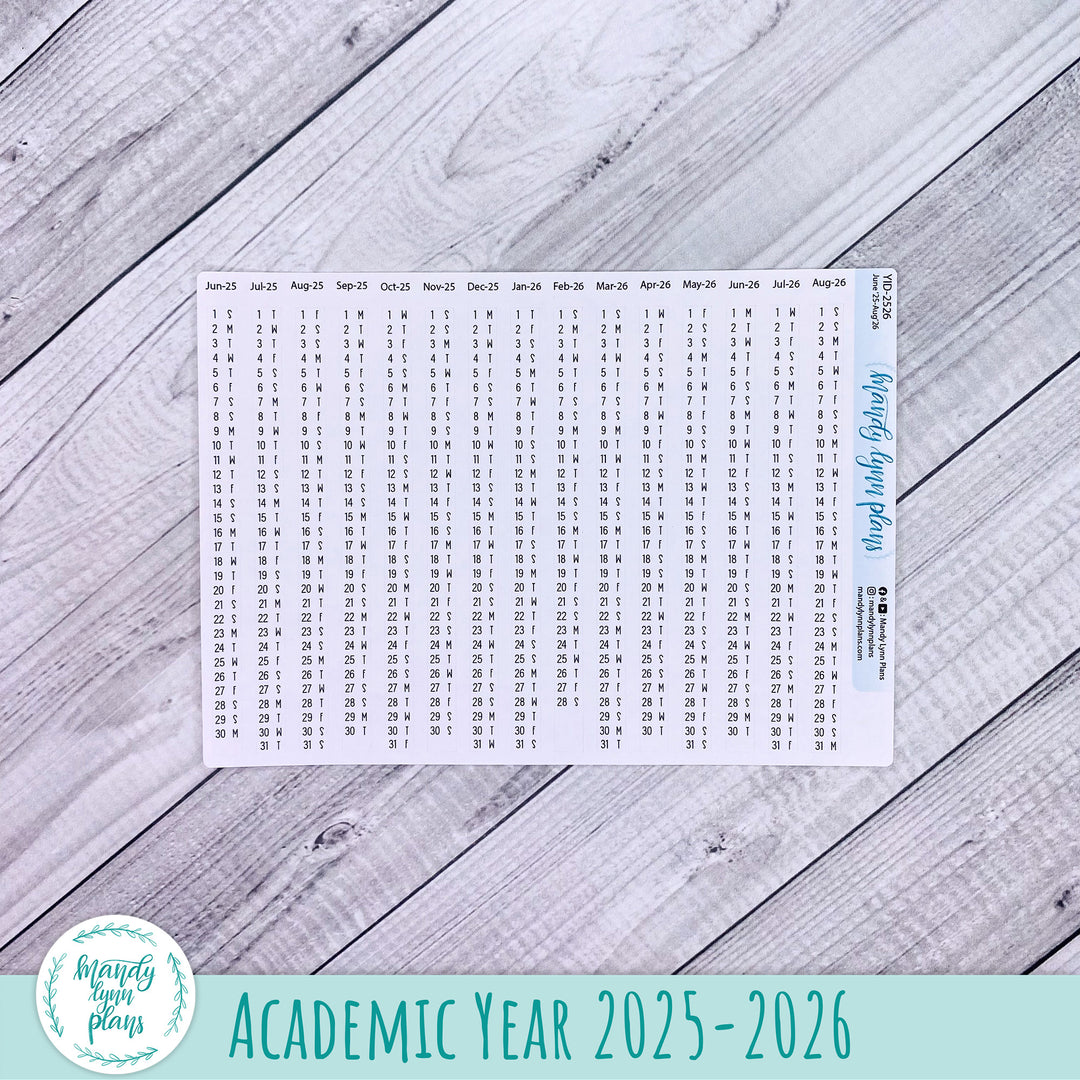 Yearly Index Number Day and Date Scripts || Hobonichi Cousin and A6