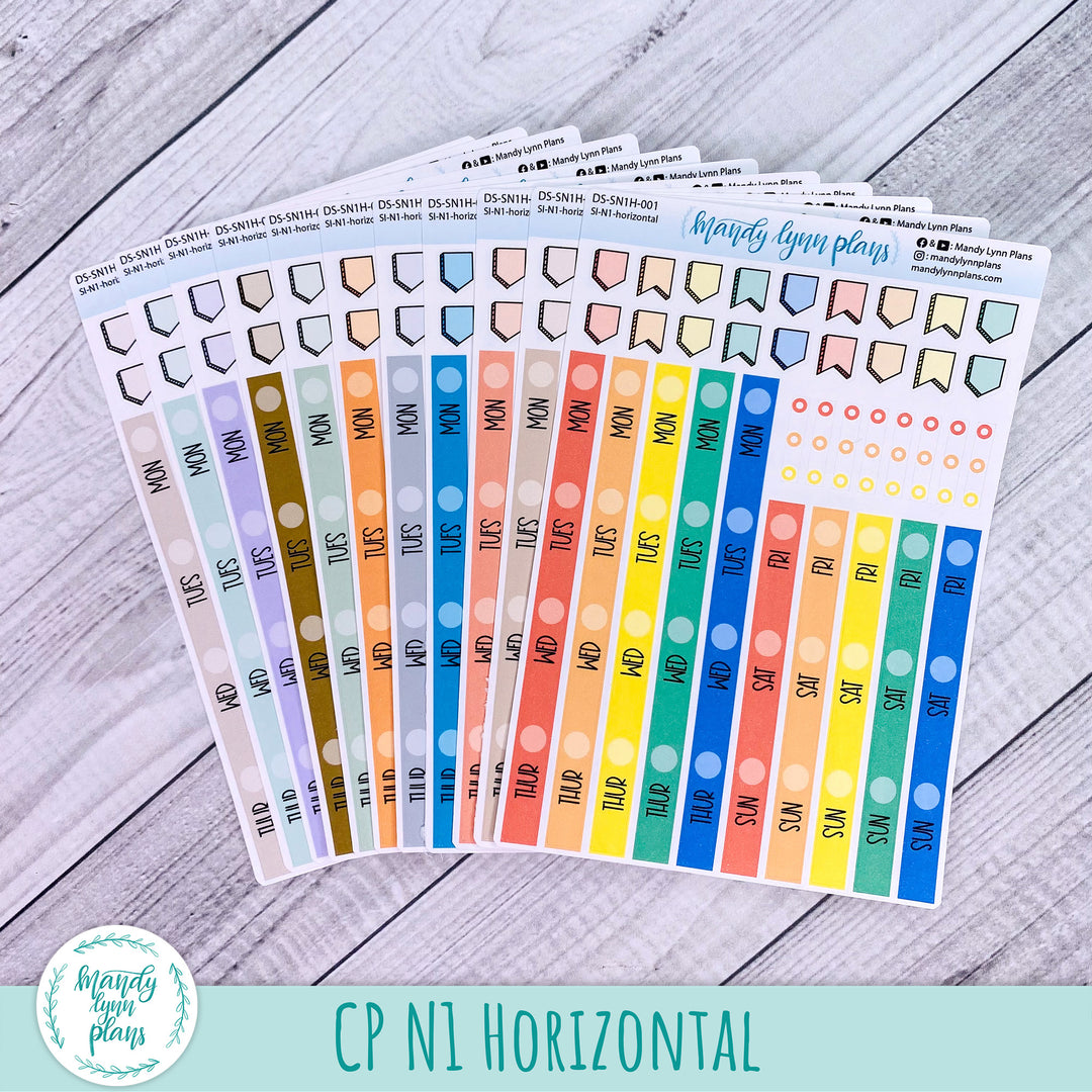 N1 & N2 Horizontal and Vertical Common Planner Weekly Days and Date Cover Strips