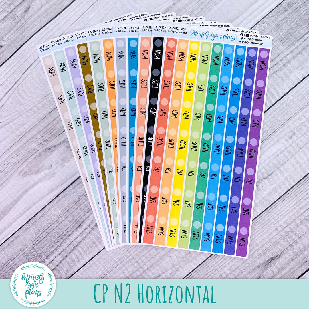 N1 & N2 Horizontal and Vertical Common Planner Weekly Days and Date Cover Strips