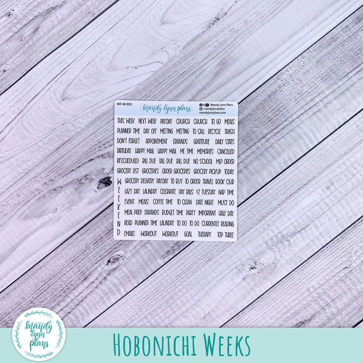 Mixed Weekly Script Sheets