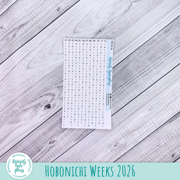 Yearly Index Number Day Scripts || Hobonichi Weeks
