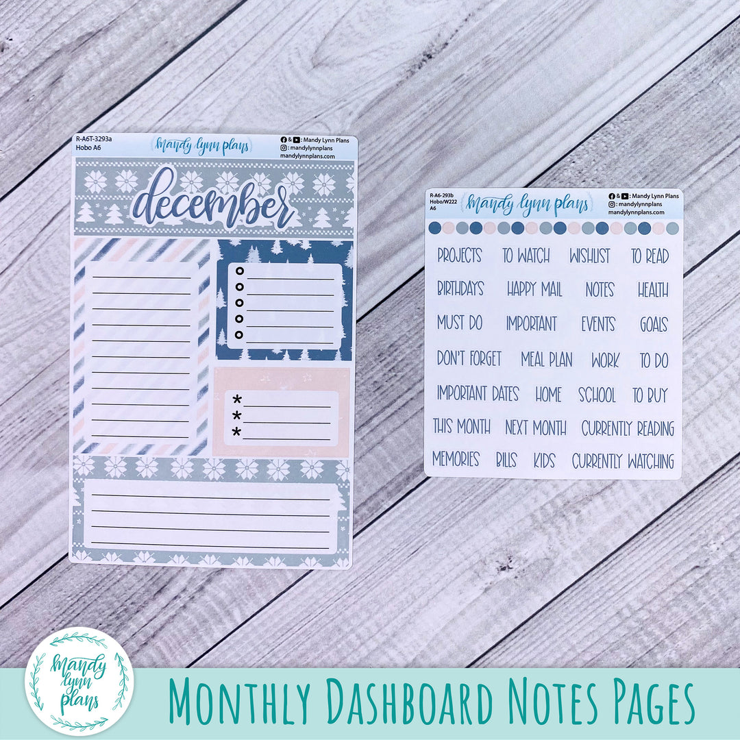 December A6 Hobonichi Dashboard || Frozen Lake || R-A6T-3293