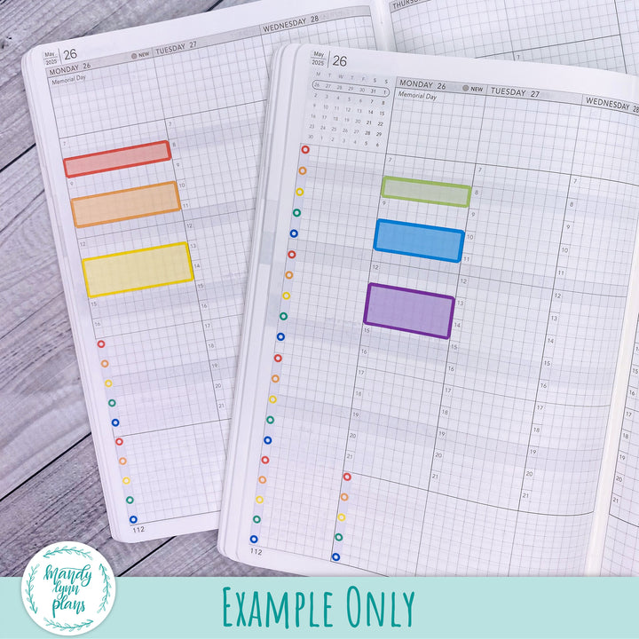 Updated 2025 Large Wonderland 222 A5, B6, and A6 Labels || Two Hour Weekly and Monthly