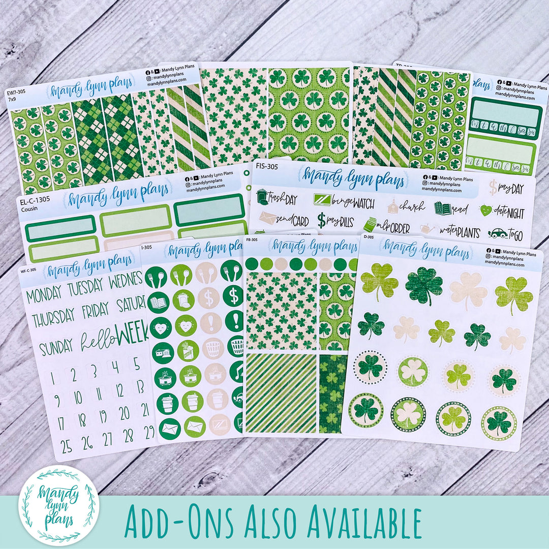 Any Month Plans by Just Scribble Monthly Kit || Vintage Shamrocks || MK-A5P-305