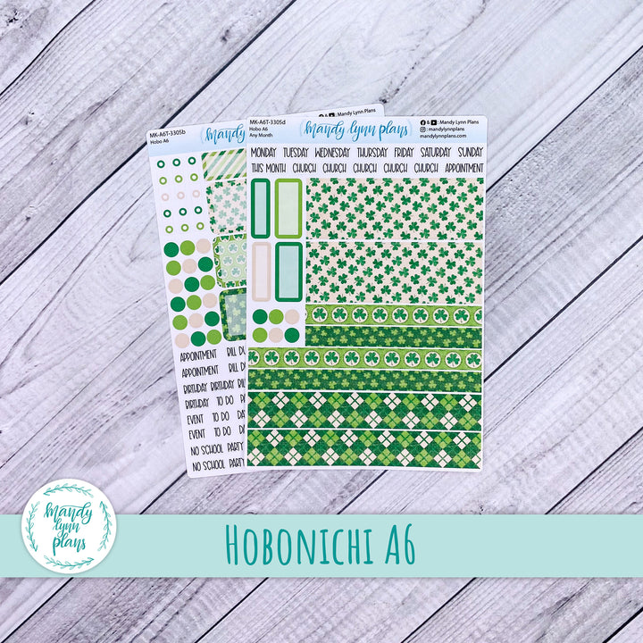 Any Month Hobonichi A6 Monthly Kit || Vintage Shamrocks || MK-A6T-3305