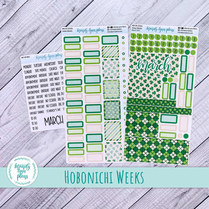 Hobonichi Weeks March 2025 Monthly Kit || Vintage Shamrocks || MK-W-2305