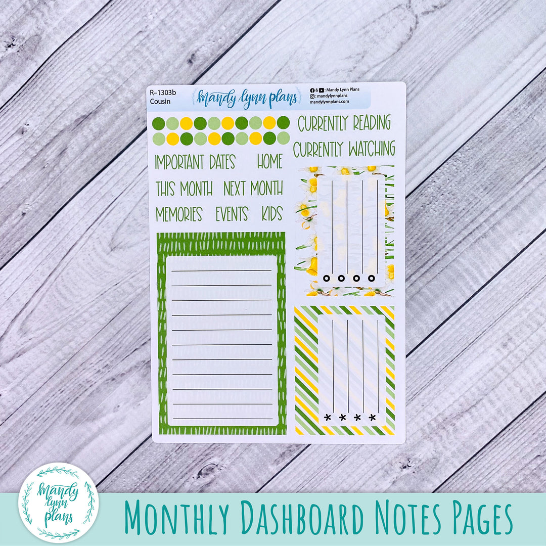March Hobonichi Cousin Dashboard || Daffodils || R-1303