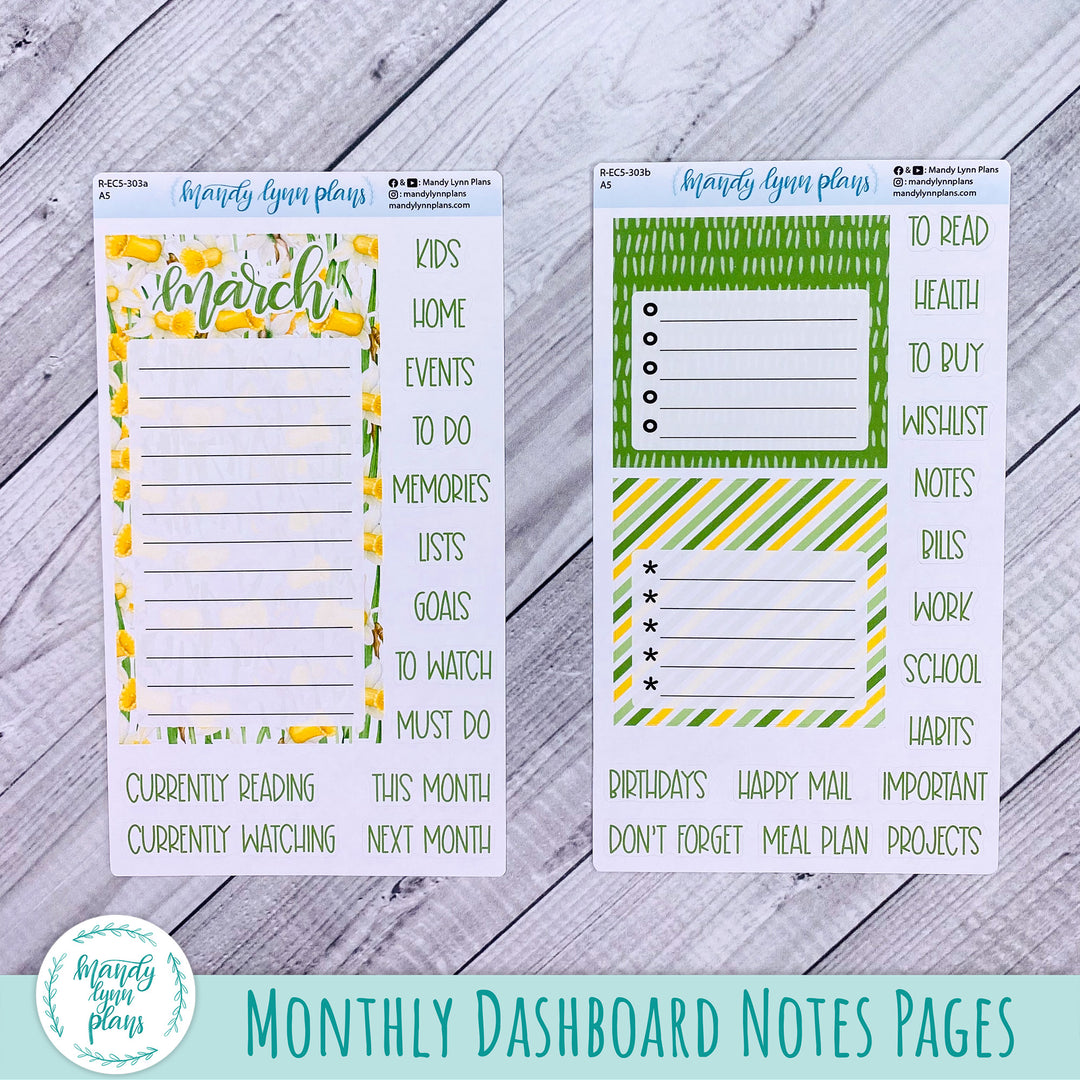 March EC A5 Dashboard Kit || Daffodils || R-EC5-303