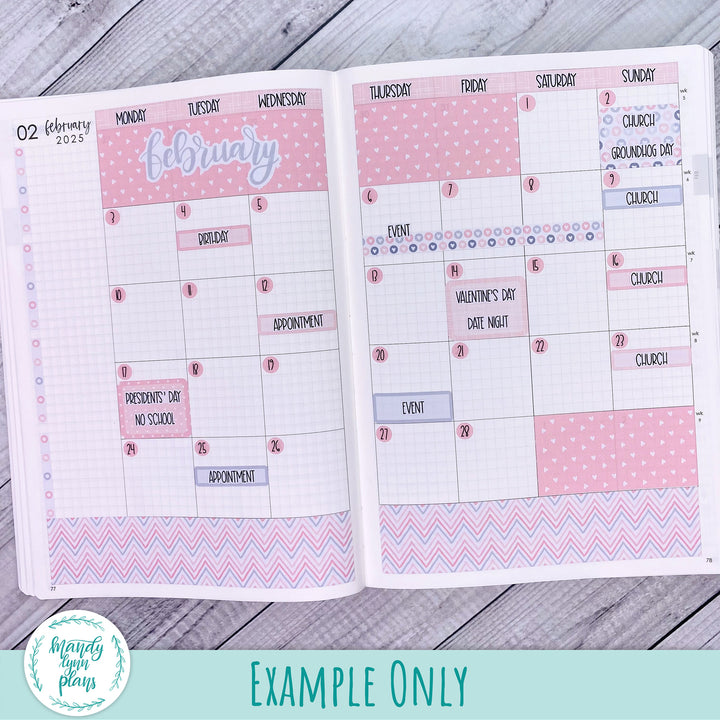 February 2025 Plans by Just Scribble Monthly || Red Poppies || MK-A5P-301