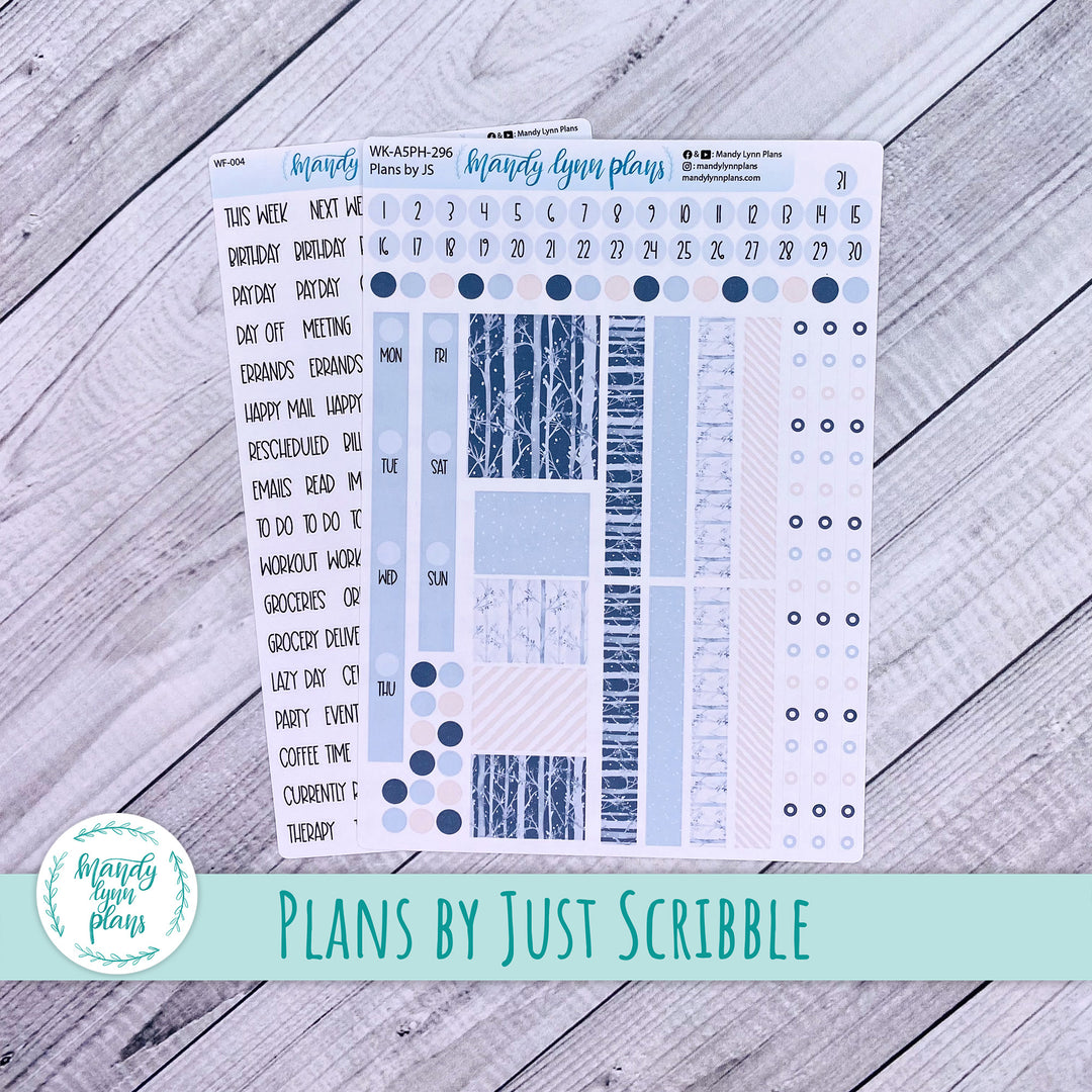A5 Plans by Just Scribble Weekly Kit || Winter Forest  || 296
