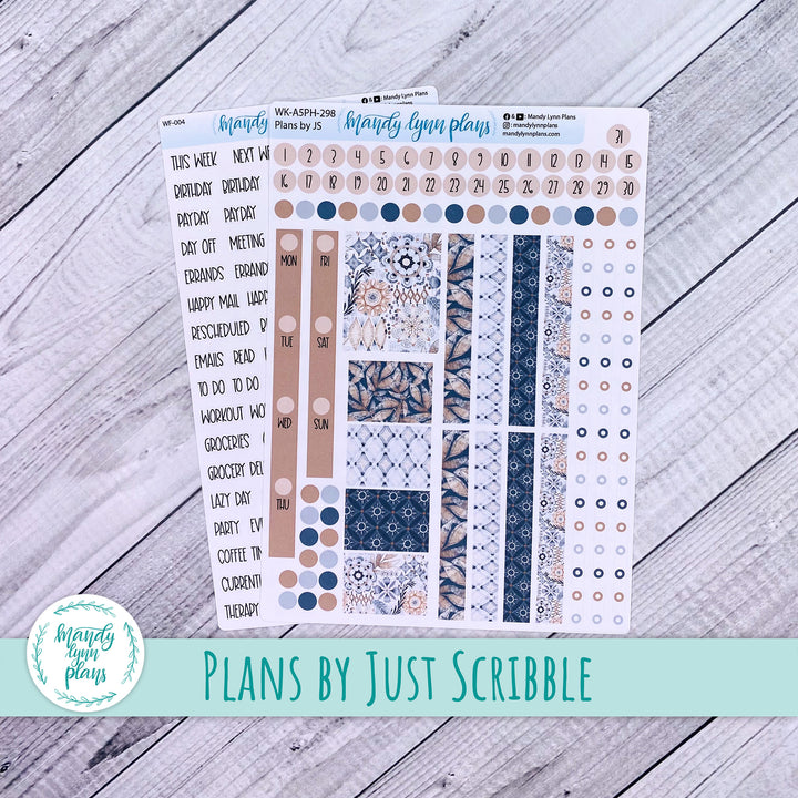 A5 Plans by Just Scribble Weekly Kit || Rustic Boho || 298