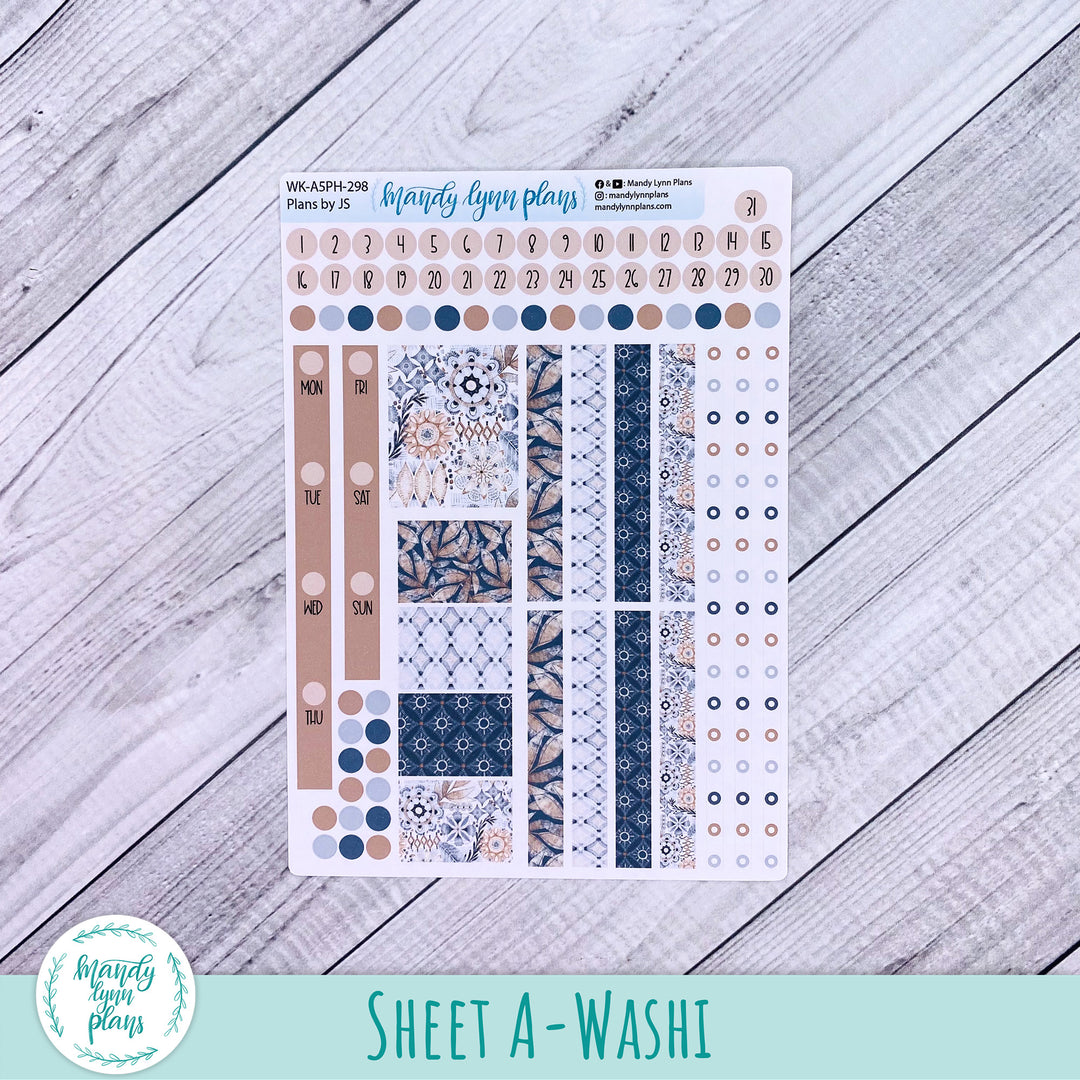 A5 Plans by Just Scribble Weekly Kit || Rustic Boho || 298