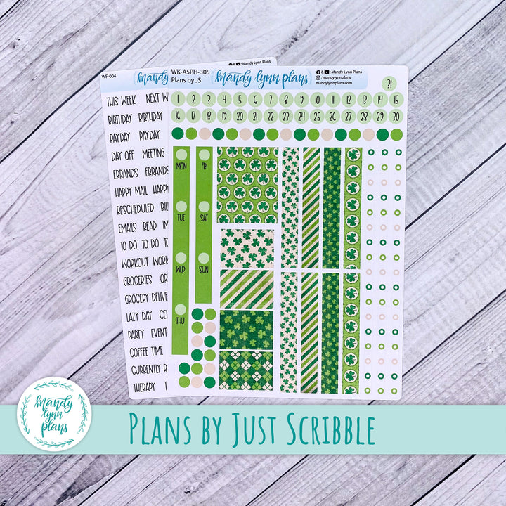 A5 Plans by Just Scribble Weekly Kit || Vintage Shamrocks || 305