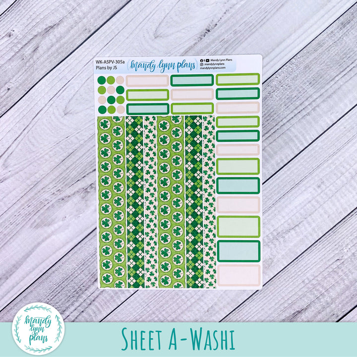 A5 Plans by Just Scribble Weekly Kit || Vintage Shamrocks || 305