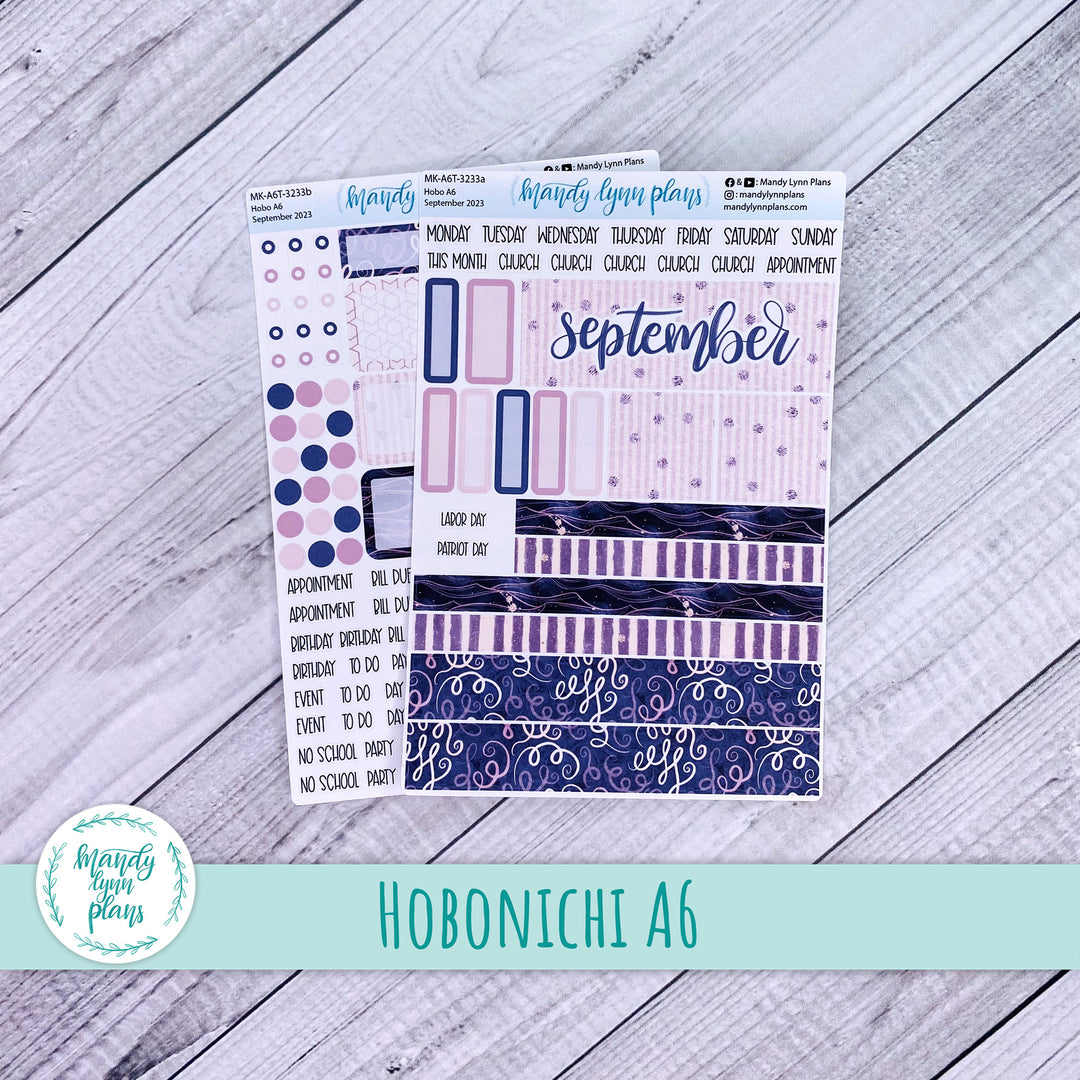 Hobonichi A6 September 2023 Monthly Kit || Purple and Glitter || MK-A6T-3233