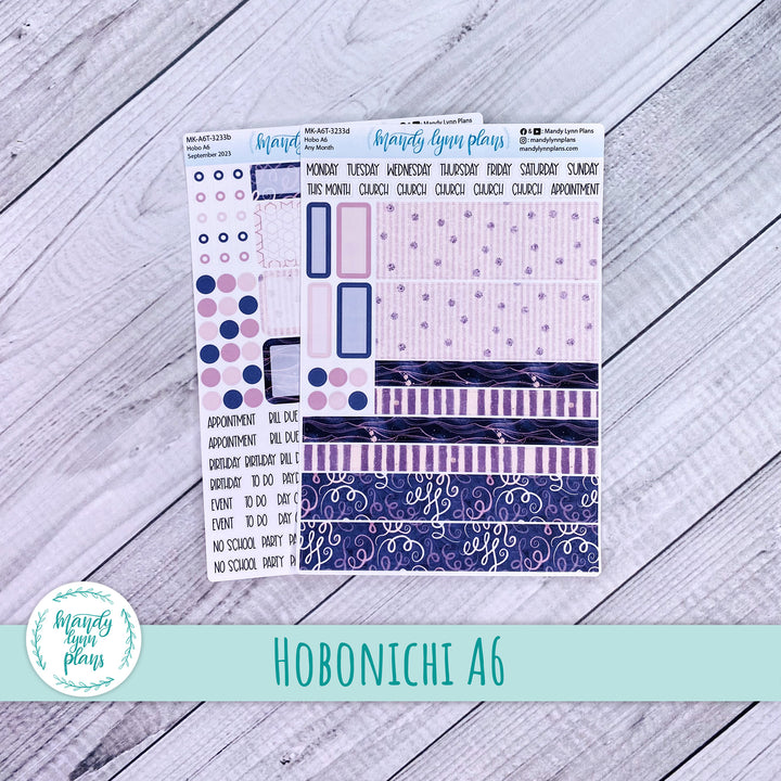 Any Month Hobonichi A6 Monthly Kit || Purple and Glitter || MK-A6T-3233