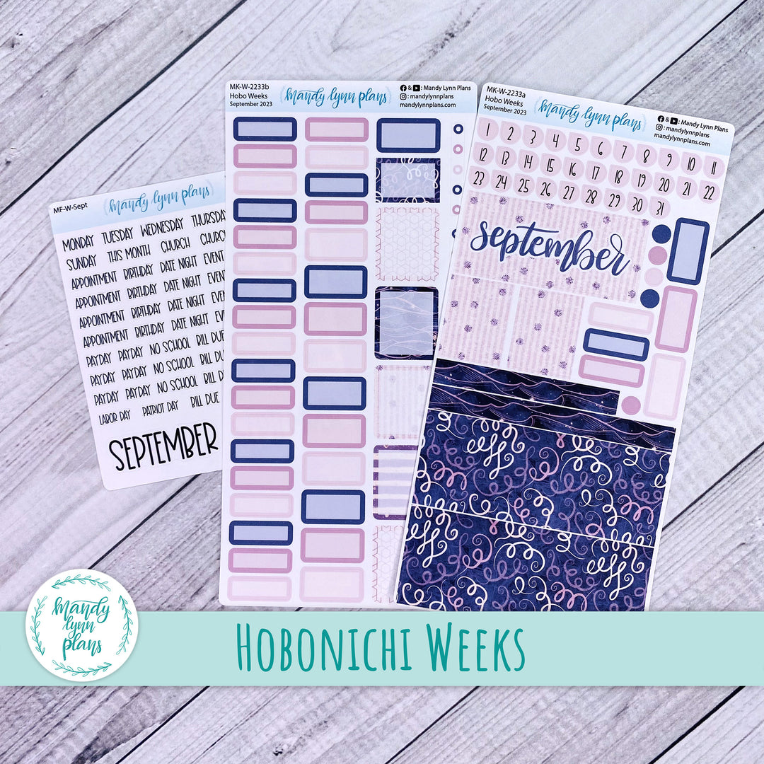 Hobonichi Weeks September 2023 Monthly Kit || Purple and Glitter || MK-W-2233