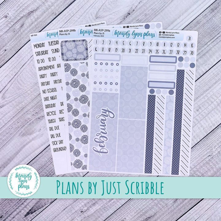 February 2025 Plans by Just Scribble Monthly || Minimalist || MK-A5P-299
