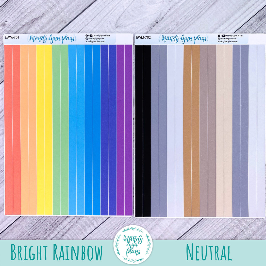 7x9 Skinny Solid Washi Strips