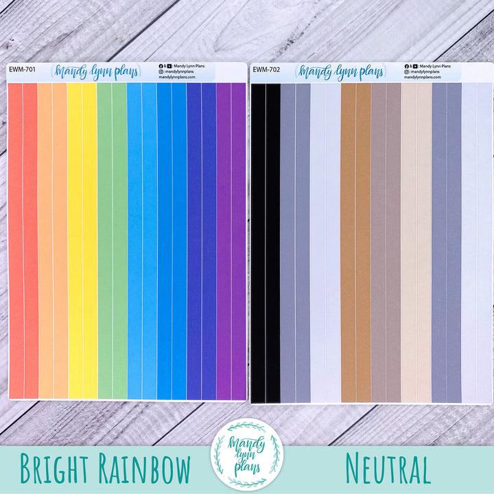7x9 Skinny Solid Washi Strips