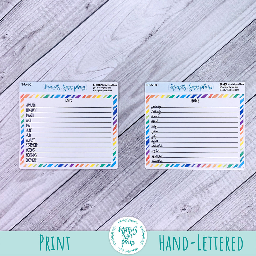 A6 Lined Notes Sticker