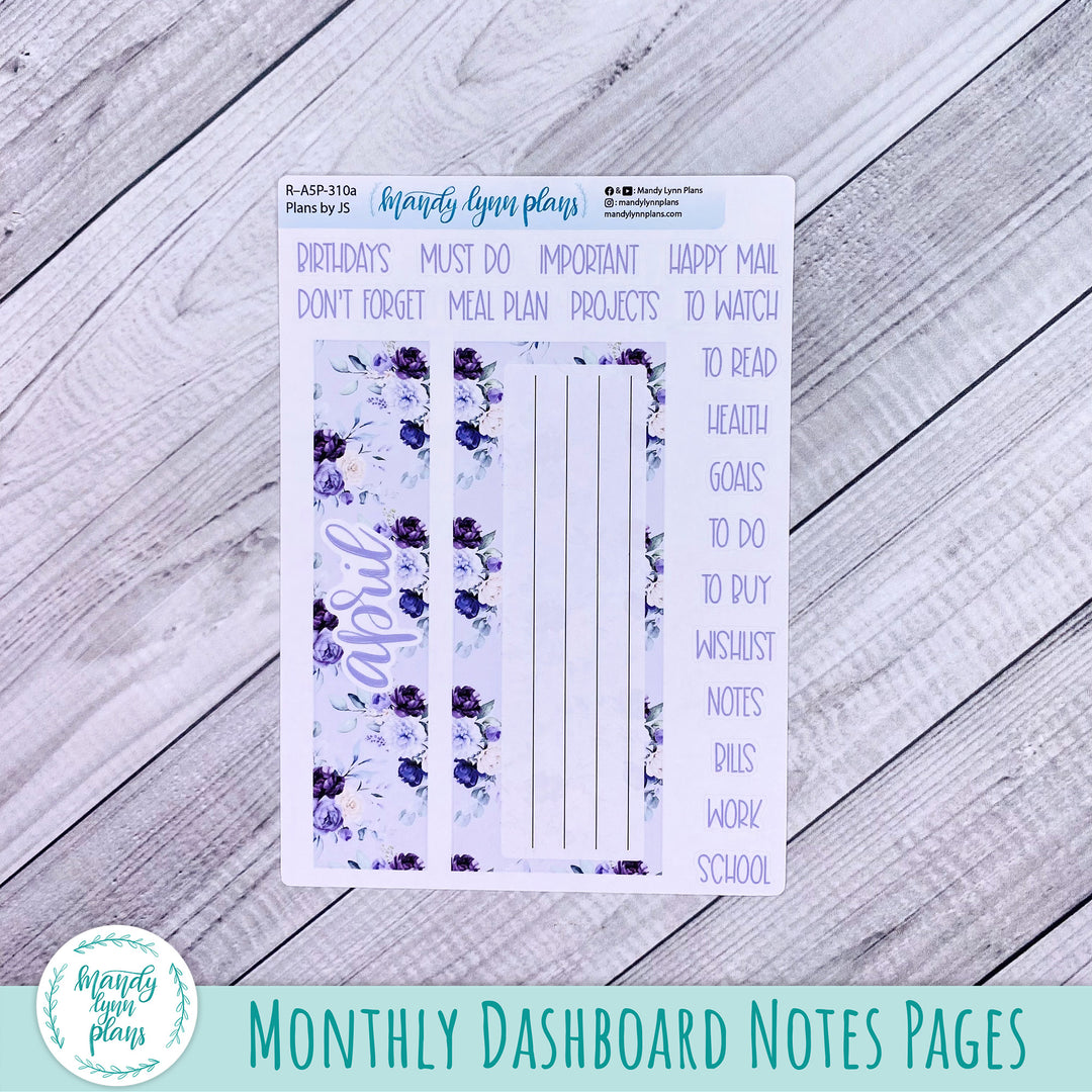 April Plans by Just Scribble Dashboard || Elegant Botanicals || R-A5P-310