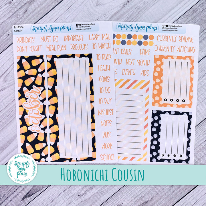 October Hobonichi Cousin Dashboard || Candy Corn || R-1236