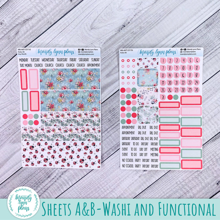 Any Month Hobonichi A6 Monthly Kit || Ladybugs || MK-A6T-3311