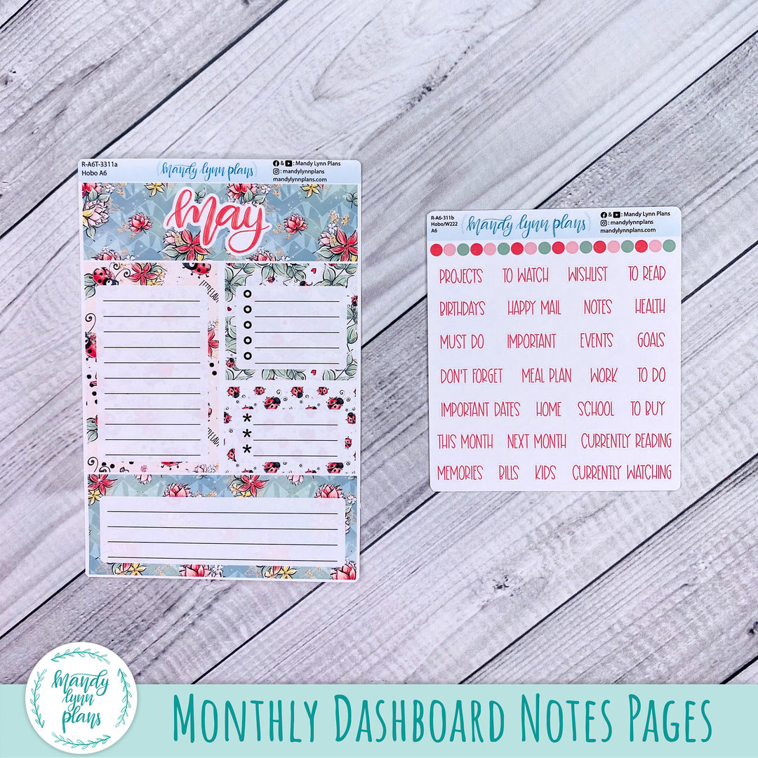 May A6 Hobonichi Dashboard || Ladybugs || R-A6T-3311
