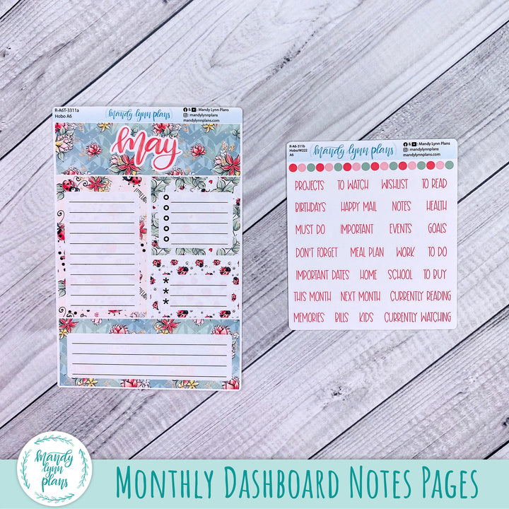 May A6 Hobonichi Dashboard || Ladybugs || R-A6T-3311