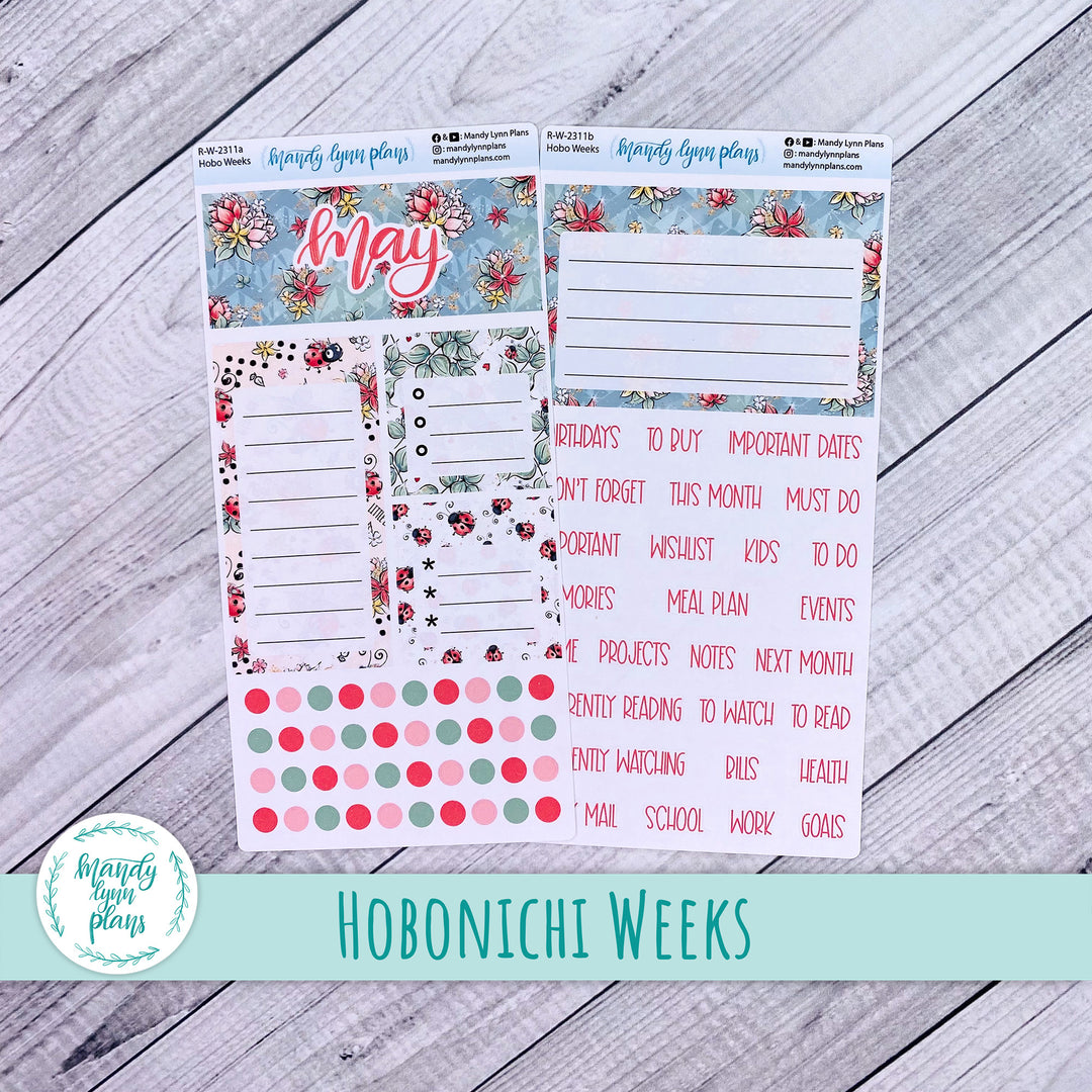 May Hobonichi Weeks Dashboard || Ladybugs || R-W-2311
