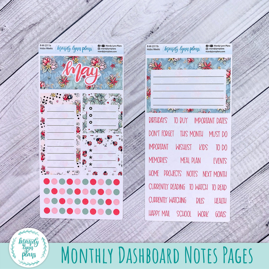 May Hobonichi Weeks Dashboard || Ladybugs || R-W-2311
