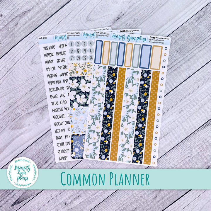 A5, B6, N1 & N2 Common Planner Weekly Kit || Wildflower Darling || 313