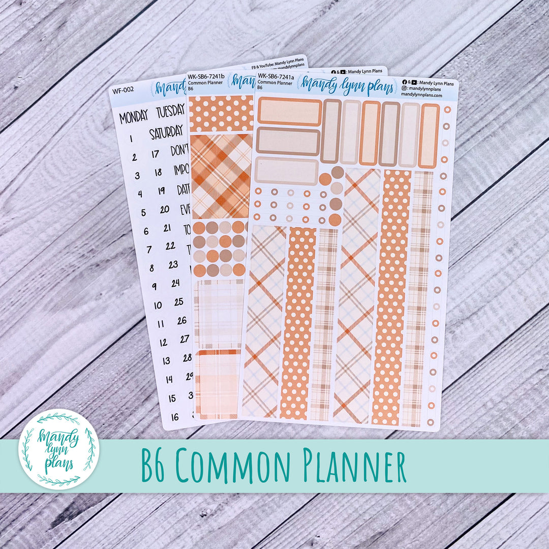 B6 Common Planner Weekly Kit || Pumpkin Plaid || WK-SB6-7241