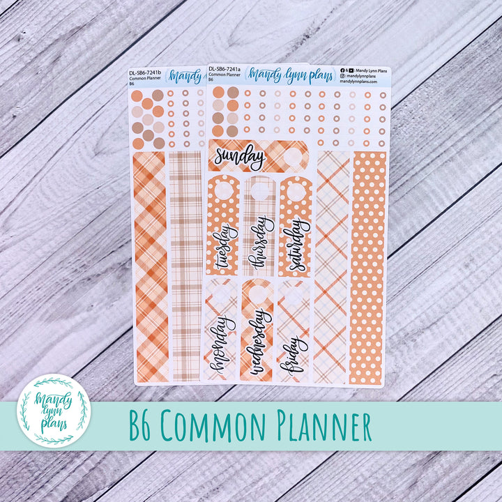 B6 Common Planner Daily Kit || Pumpkin Plaid || DL-SB6-7241