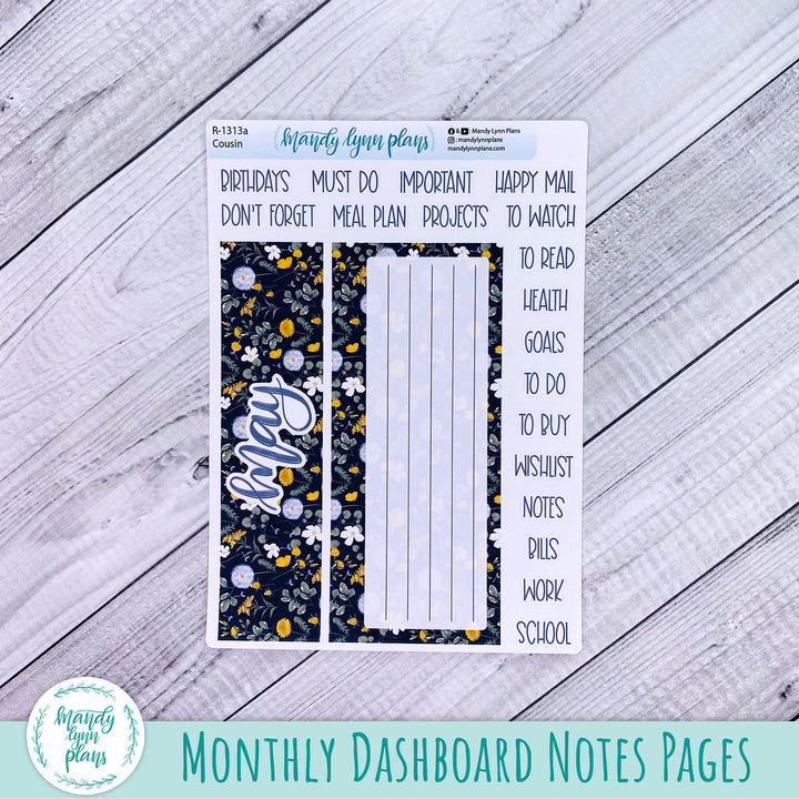 May Hobonichi Cousin Dashboard || Wildflower Darling || R-1313