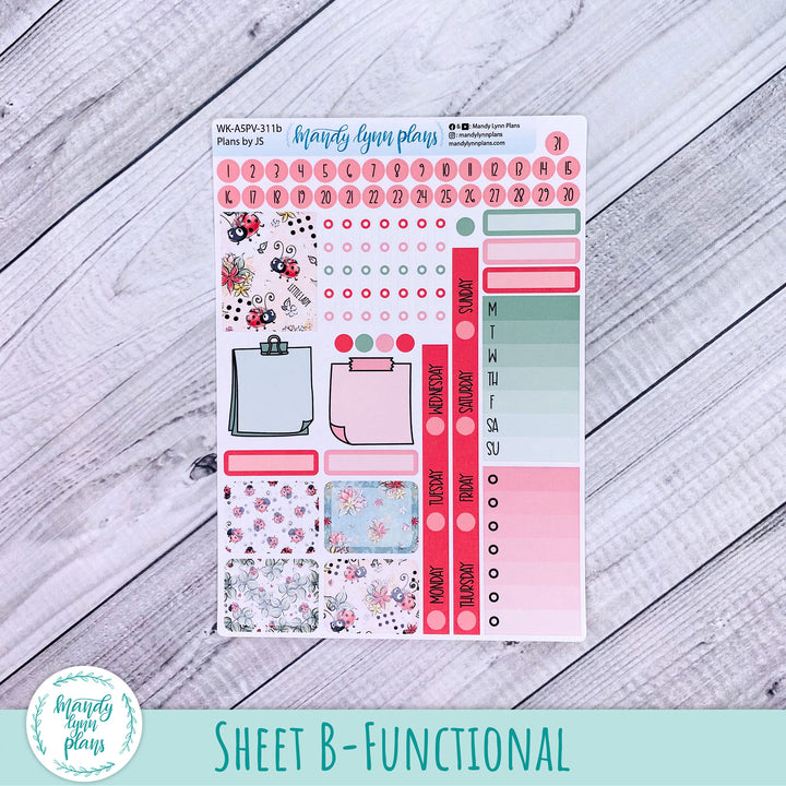 A5 Plans by Just Scribble Weekly Kit || Ladybugs || 311