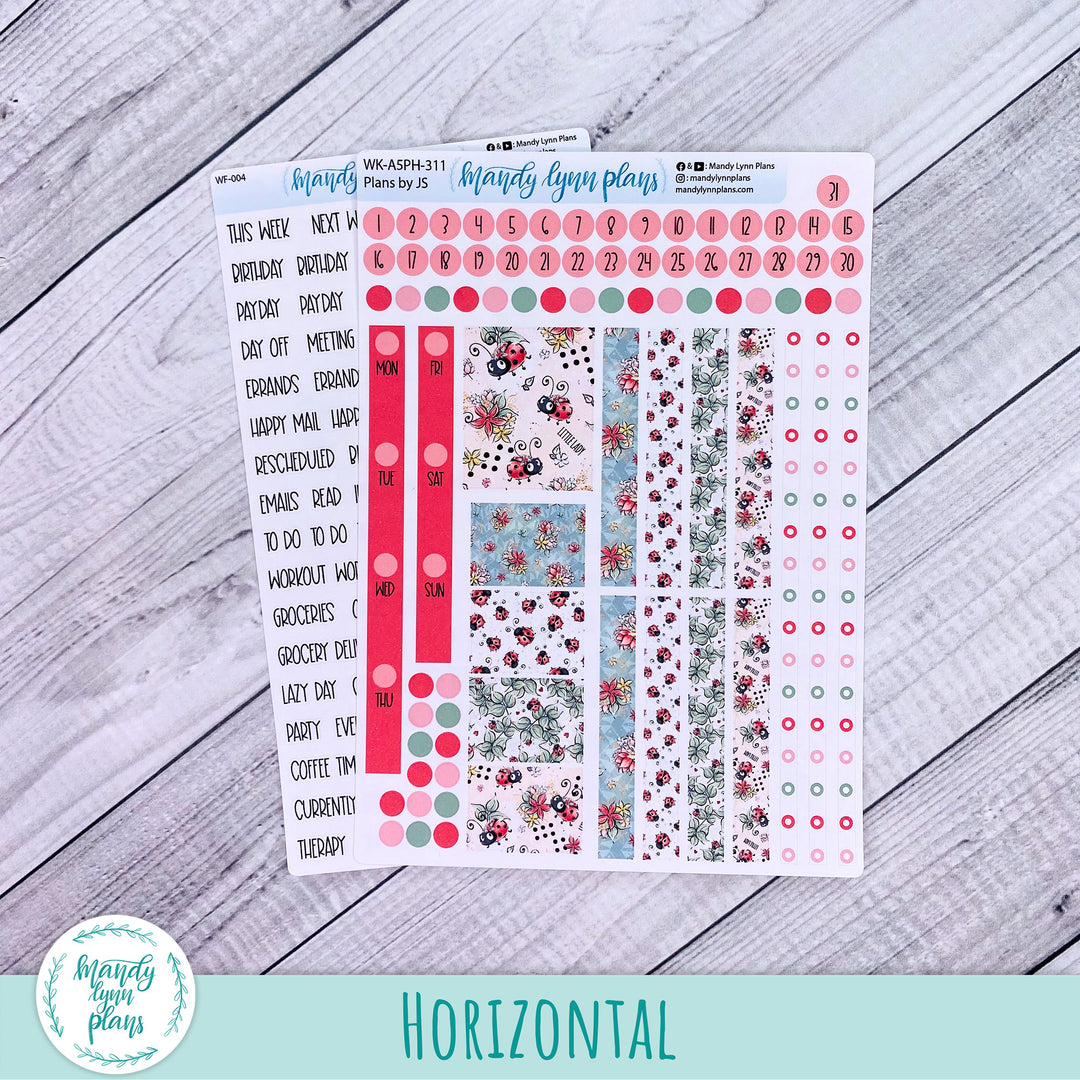 A5 Plans by Just Scribble Weekly Kit || Ladybugs || 311