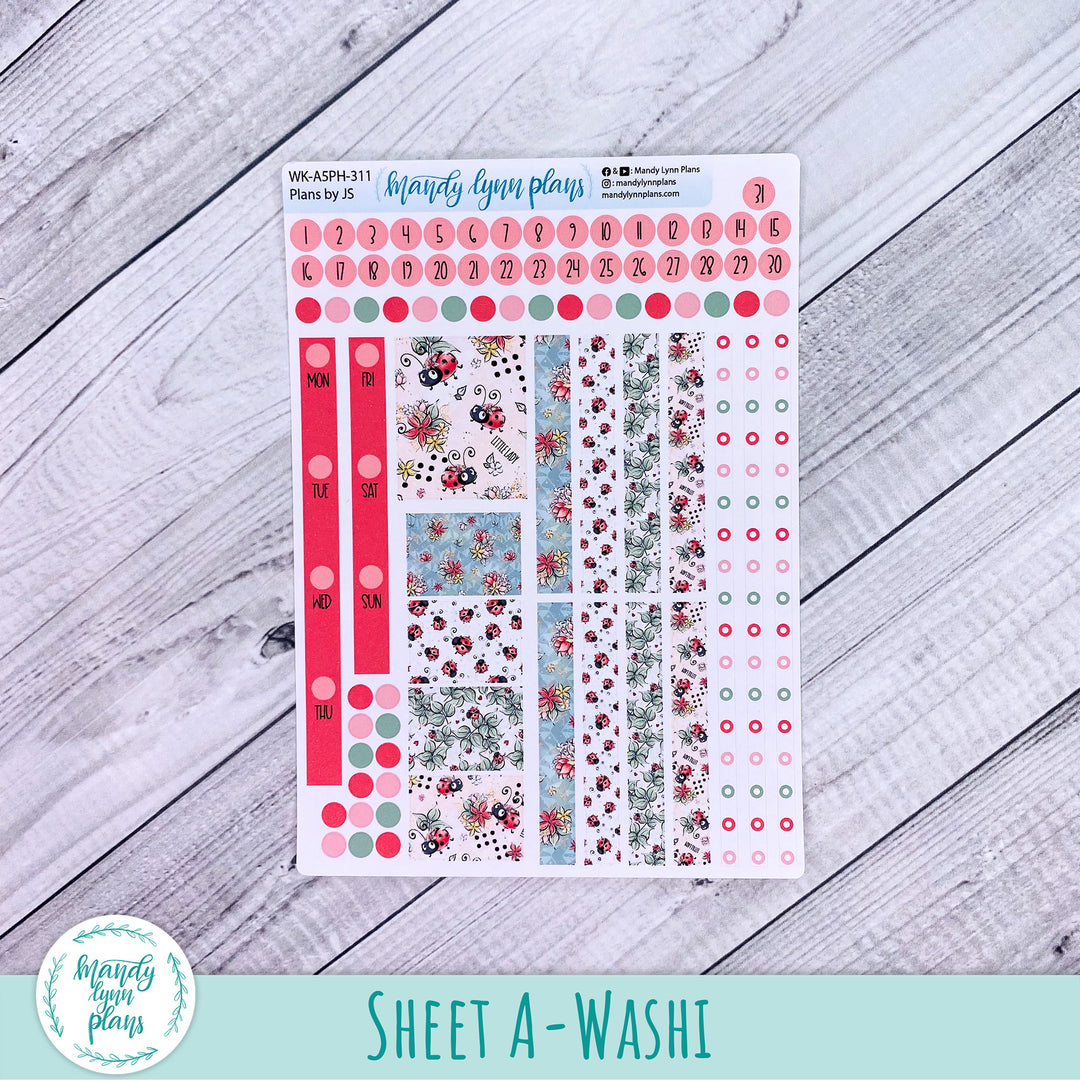 A5 Plans by Just Scribble Weekly Kit || Ladybugs || 311