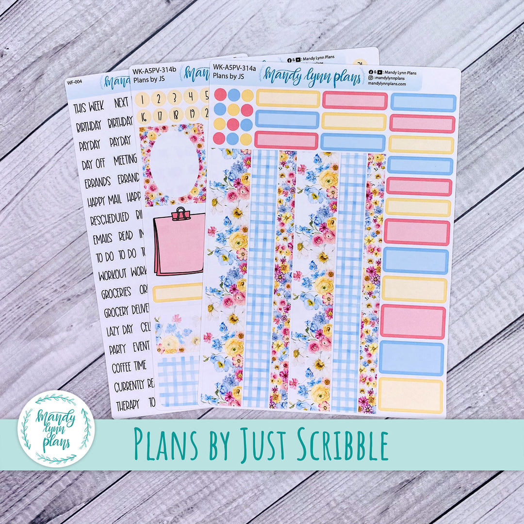 A5 Plans by Just Scribble Weekly Kit || Picnic Bouquet || 314